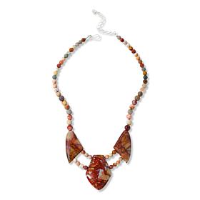 "As Is" Jay King Multicolor Madagascar Flower Chalcedony Necklace