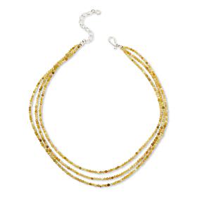 "As Is" Jay King South African Yellow Opal Bead 3-Strand Necklace