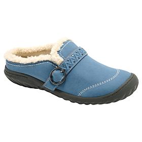 "As Is" JBU Riley Faux Leather Slip-On Mule with Faux Shearling Collar