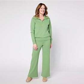 "As Is" Joy Performance Luxe Buttersoft 2pc Half Zip Top & Pant Set