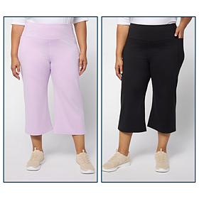 "As Is" Joy Performance Luxe Buttersoft Buy One, Get One Wide Leg C...