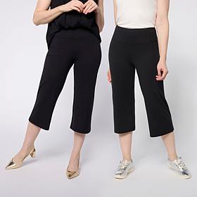 "As Is" Joy Performance Luxe Buttersoft Buy One, Get One Wide Leg C...