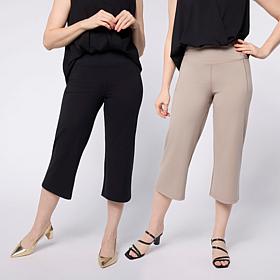 "As Is" Joy Performance Luxe Buttersoft Buy One, Get One Wide Leg C...