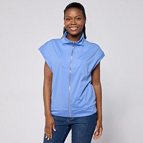 "As Is" Joy Performance Luxe Buttersoft Short Sleeve Full Zip Jacket