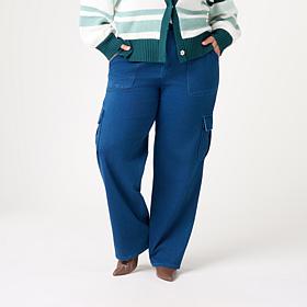 "As Is" KAP by Kaphill Slim Knit Denim Cargo Pant