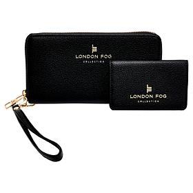 "As Is" London Fog Jade Vegan Leather Wallet and Credit Card Holder...