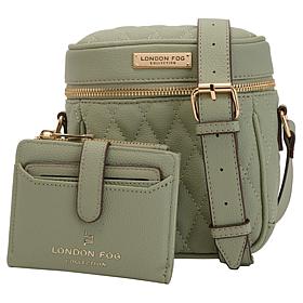 "As Is" London Fog Quilt Crossbody & Wallet Set