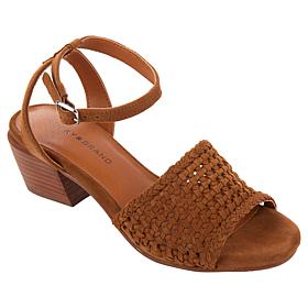 "As Is" Lucky Brand Modessa Leather Woven Sandal