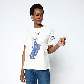 "As Is" Mark & James by Badgley Mischka Embellished Printed T-Shirt