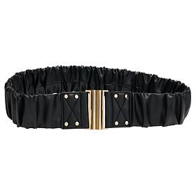 "As Is" Mark & James by Badgley Mischka Eva Faux Leather Ruched Belt