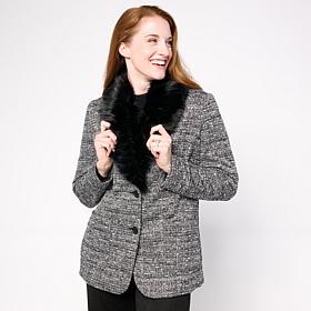 "As Is" Mark & James by Badgley Mischka Onyx Tweed Knit Blazer