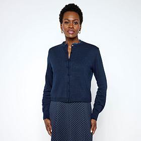 "As Is" Mark & James by Badgley Mischka Ruffle Neck Cardigan