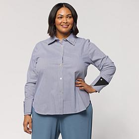 "As Is" MarlaWynne Cotton Poplin Double-Detail Shirt