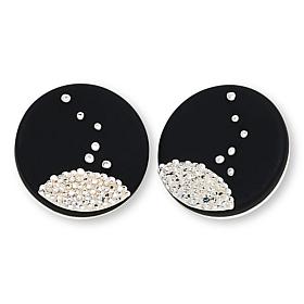 "As Is" MarlaWynne Pinpoint Metal Bead Design Stud Earrings