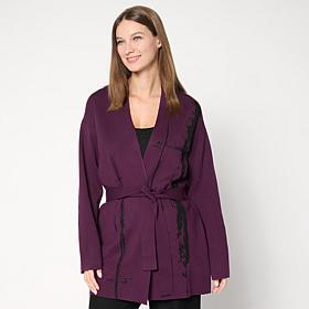 "As Is" MarlaWynne Refined Knit Wrapped Cardigan with Belt