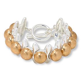 "As Is" MarlaWynne Two-Tone Spiked Chunky Toggle Bracelet