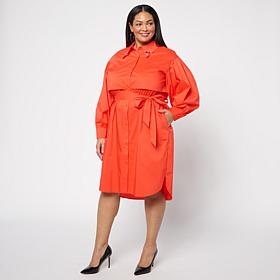 "As Is" Megan Renee Grommet Button Down Poplin Dress