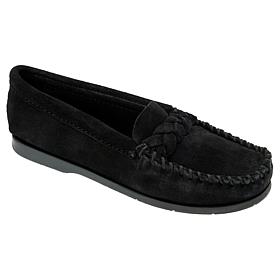 "As Is" Minnetonka® Braided Suede Boat Moccasin