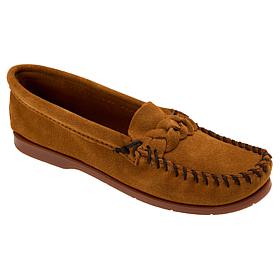 "As Is" Minnetonka® Braided Suede Boat Moccasin