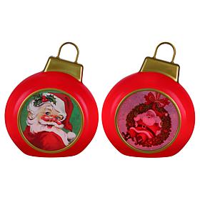 "As Is" Mr. Christmas Set of 2 12" LED Blow Mold Ornaments