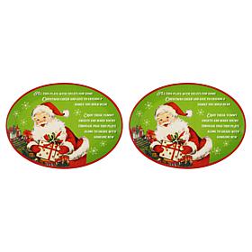 "As Is" Mr. Christmas Set of 2 Ceramic 12" Giving Platters