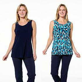 "As Is" Nina Leonard 2-pack Scoop Neck Tank Top