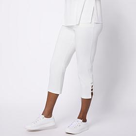 "As Is" Nina Leonard Crop Pant with Open Ring Detailing and Pockets