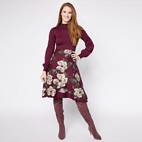 "As Is" Nina Leonard Mock Neck Long Sleeve Sweater Dress