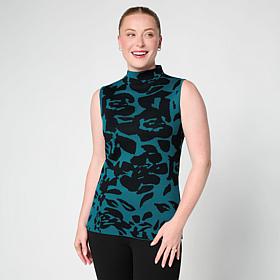 "As Is" Nina Leonard Mock Neck Sweater Tank