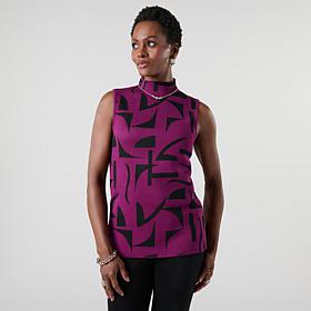 "As Is" Nina Leonard Mock Neck Sweater Tank