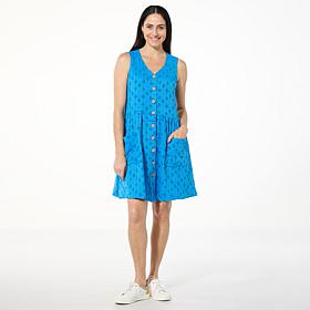 "As Is" Nina Leonard Sleeveless Button Front Dress