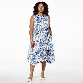"As Is" Nina Leonard Sleeveless Uneven Hem Dress