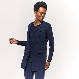 "As Is" Nina Leonard Stretch Crepe Blazer Vest