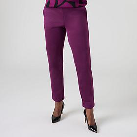 "As Is" Nina Leonard Suede Narrow Leg Pant 