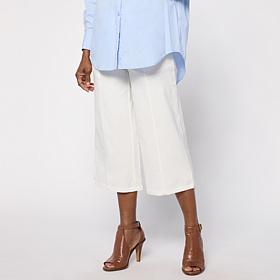 "As Is" Nina Leonard Wide Leg Elastic Waist Crop Pant