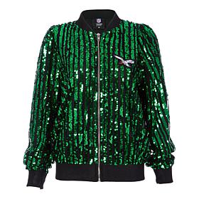 "As Is" Officially Licensed NFL Women's Sequin Jacket by Cuce - Eagles