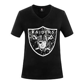 As Is Officially Licensed NFL Women's Sequin Logo Tee - Falcons