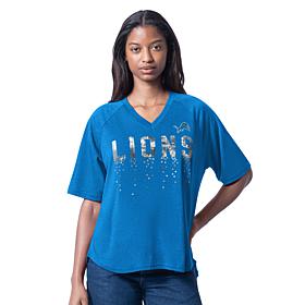 "As Is" Officially Licensed NFL Women's Sequin Top by Glll - Lions