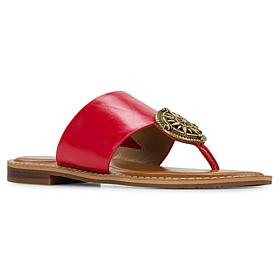 "As Is" Patricia Nash Niki Leather Compass Medallion Sandal