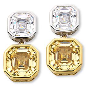"As Is" Radiance by Absolute™ Simulated Diamnd Two-Stone Drop Earrings