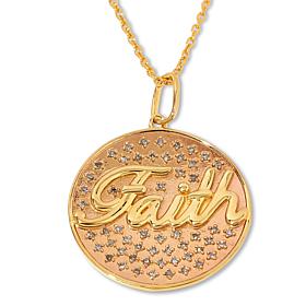 "As Is" Rarities 1/5ctw Champagne Diamond Inspirational Necklace