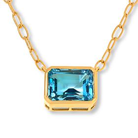 "As Is" Rarities 18" Gold-Plated Oval Link Octagonal Gemstone Necklace