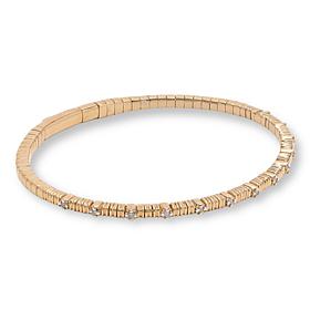 "As Is" Rarities Gold-Plated .12ctw Diamond Flexi Bangle Bracelet