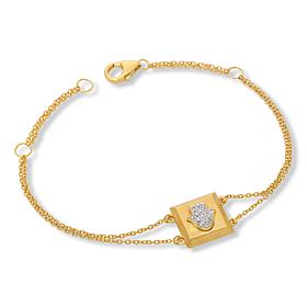 "As Is" Rarities Gold-Plated Diamond Talisman Chain Bracelet