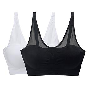 "As Is" Rhonda Shear 2-pack Mesh Neckline Ahh Bra