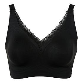 "As Is" Rhonda Shear Lace-Detail Gel Bra with Back Closure