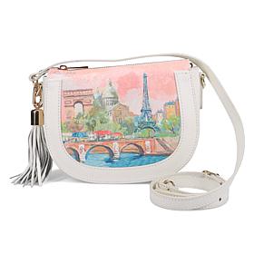 "As Is" Ron White Amara Leather Crossbody Saddle Bag