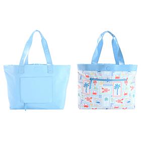 "As Is" Samantha Brown Reversible Solid/Print Tote Bag