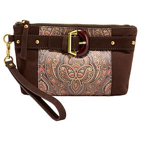 "As Is" Sharif Legacy Haircalf and Nubuck Leather Wristlet Mini Bag