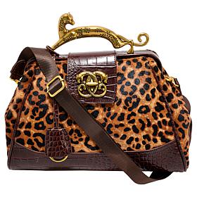 "As Is" Sharif Legacy Haircalf Leather Cougar Handle Frame Satchel ...